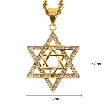 NEW ARRIVAL Jewish Star of David Necklace Long Chain Womens Religious Necklace - The Jewellery Supermarket